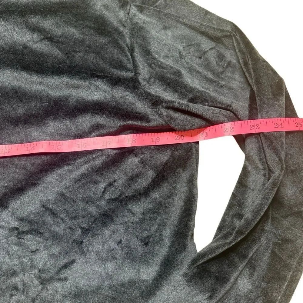 Oak + Fort Black Cropped Velvet Turtleneck Long sleeve Top Medium - Picture 4 of 6